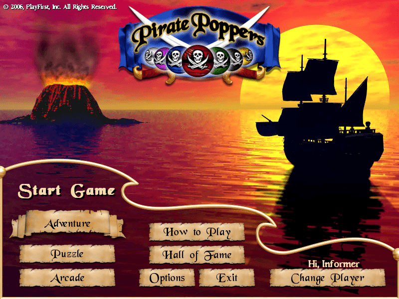 Pirate Poppers : Main window