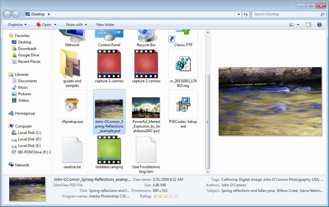 PSD CODEC 1.6 : Previewing PSD Files in Windows Explorer