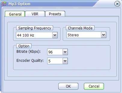 Small WMA MP3 Converter 3.0 : Mp3 options