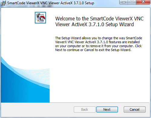 SmartCode ViewerX VNC Viewer ActiveX 3.7 : Main window