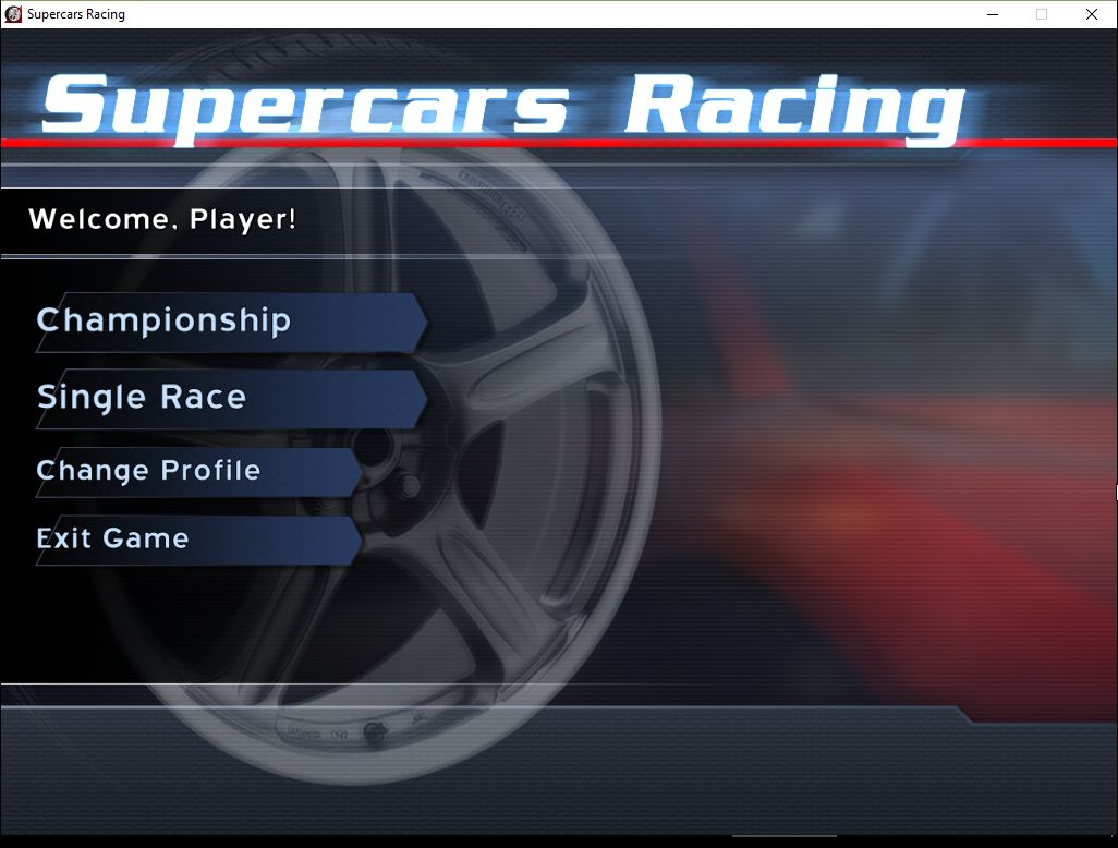 Supercars Racing : Main interface