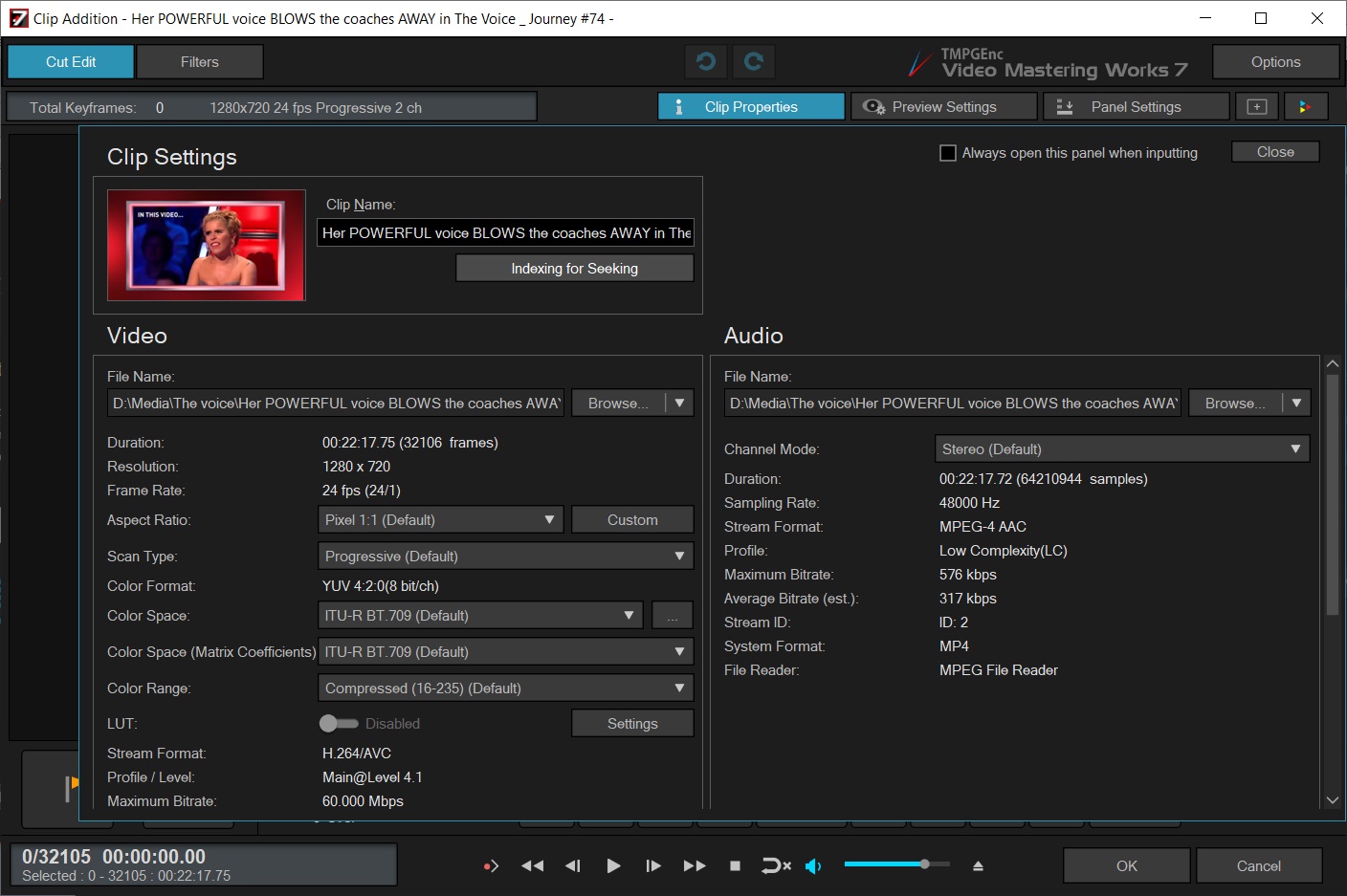 TMPGEnc Video Mastering Works 7.0 : Import Clip