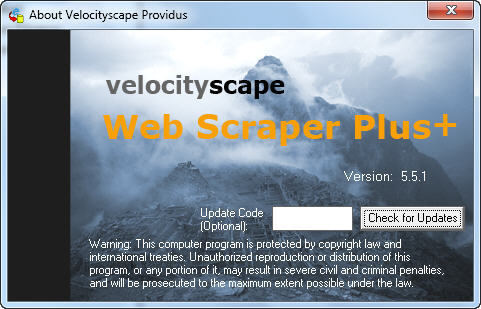 Web Scraper Plus+ 5.5 : Main window