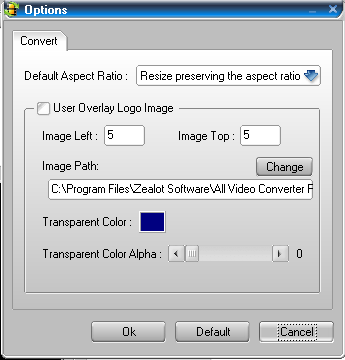 All Video Converter Pro 4.2 : Options