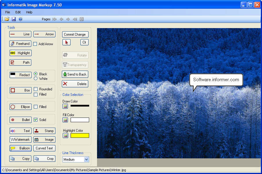 Informatik Image Markup 7.5 : Main window.