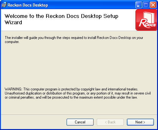 Reckon Docs Desktop 1.1 : Main window