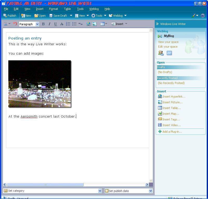 Windows Live Writer : Live Writer-Adding images