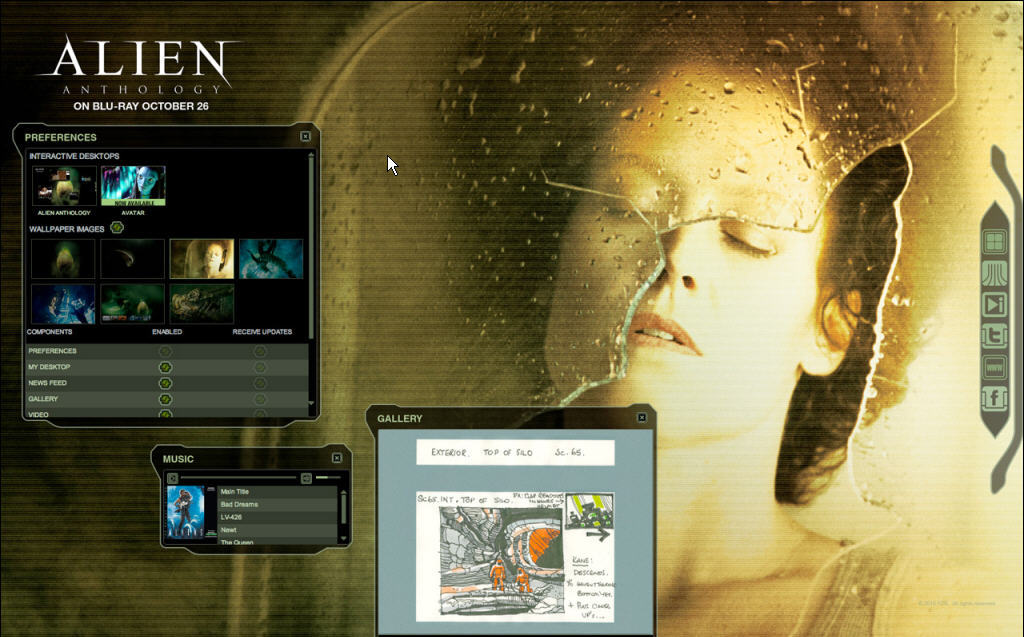 ALIEN Anthology Interactive Desktop 1.1 : Main window