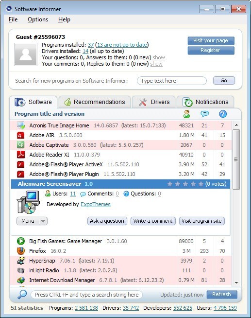 Alienware Screensaver : SI Client