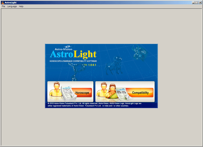 Astro-Vision AstroLight 1.0 : Main window