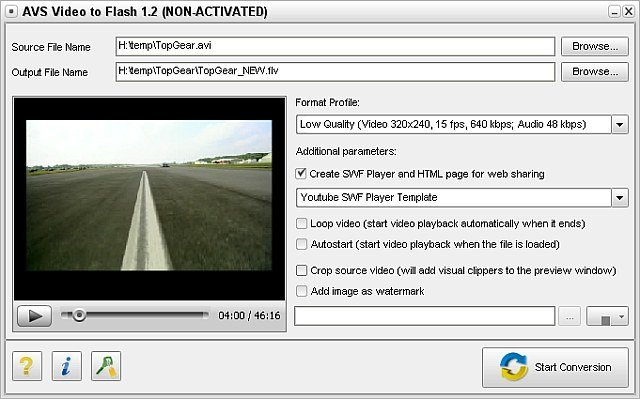 AVS Video to Flash 2.2 : Main Window