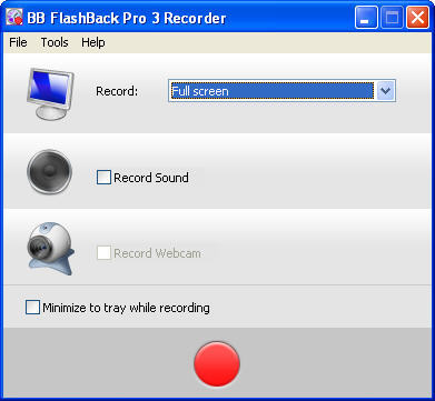 BB FlashBack 3.2 : Main window