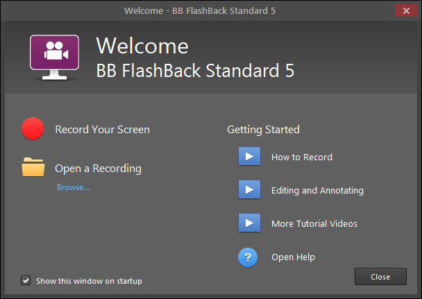 BB FlashBack 5.1 : Main window