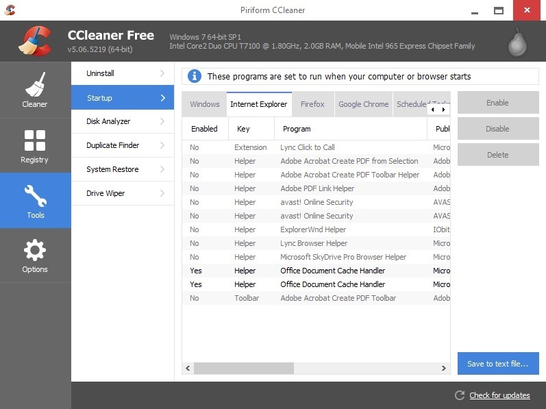 CCleaner 5.6 : CCleaner Tool