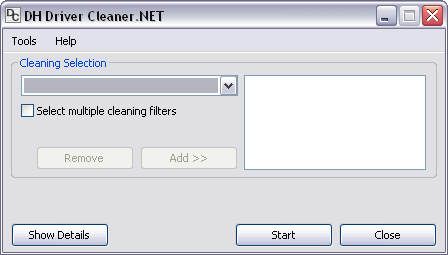 DH Driver Cleaner.NET : Main window