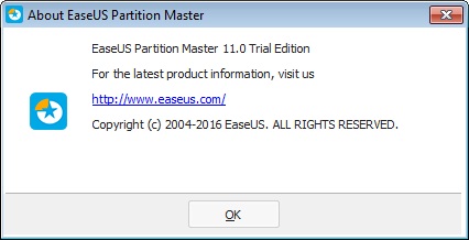 EASEUS Partition Master Unlimited Edition 10.2 : About