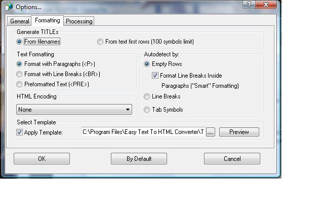 Easy Text To HTML Converter 3.0 : Formatting Options