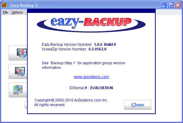 Eazy Backup 5.0 : Main window