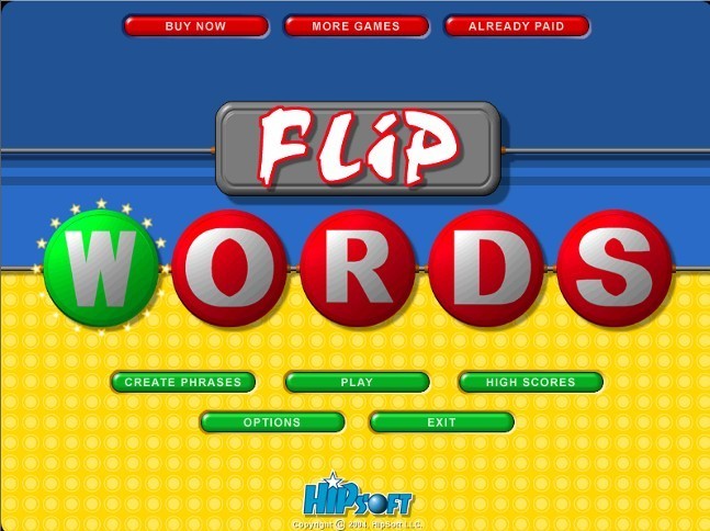 Flip Words : Welcome Screen
