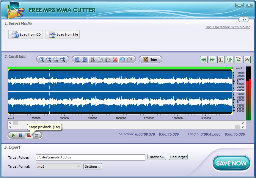 Free MP3 WMA Cutter 8.7 : Audio Playback