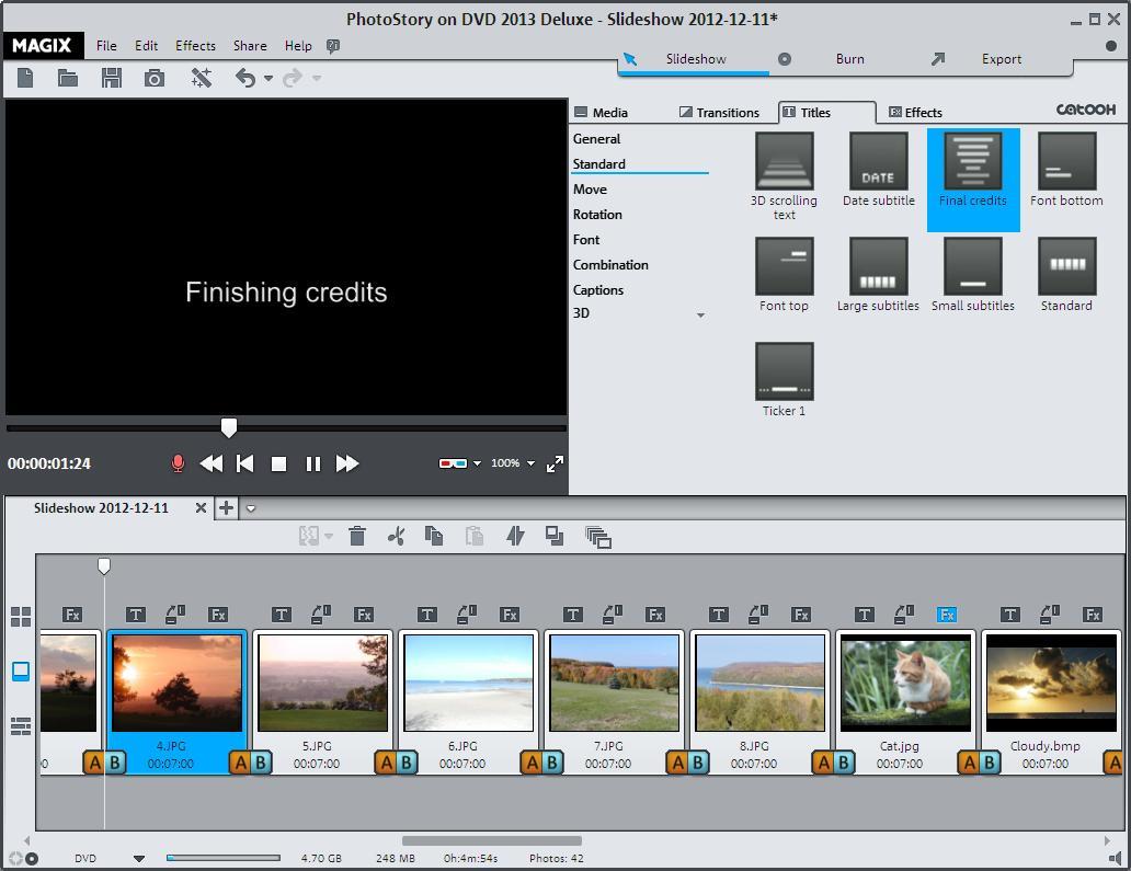 MAGIX PhotoStory on DVD 2013 Deluxe 12.0 : Credits