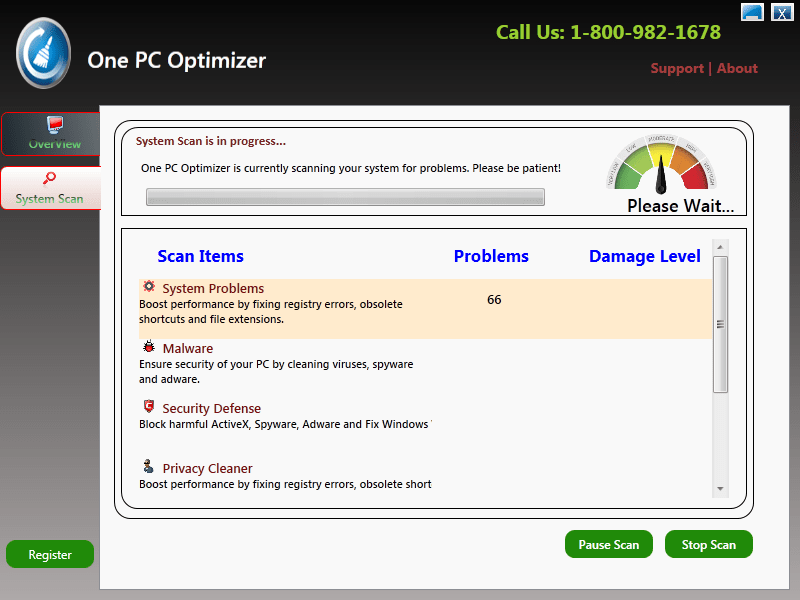 OnePCOptimizer 1.0 : Main window