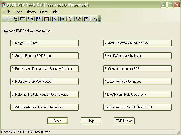 PDFill PDF Editor 5.1 : Tool Selection
