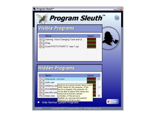 Program Sleuth 2.0 : Main Window