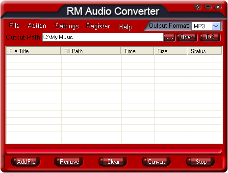 RM Audio Converter 1.1 : Main Window