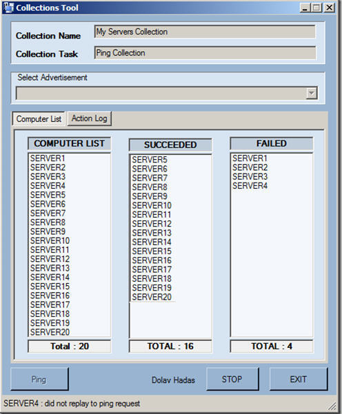 SCCM Collection Tools 1.0 : Main Window