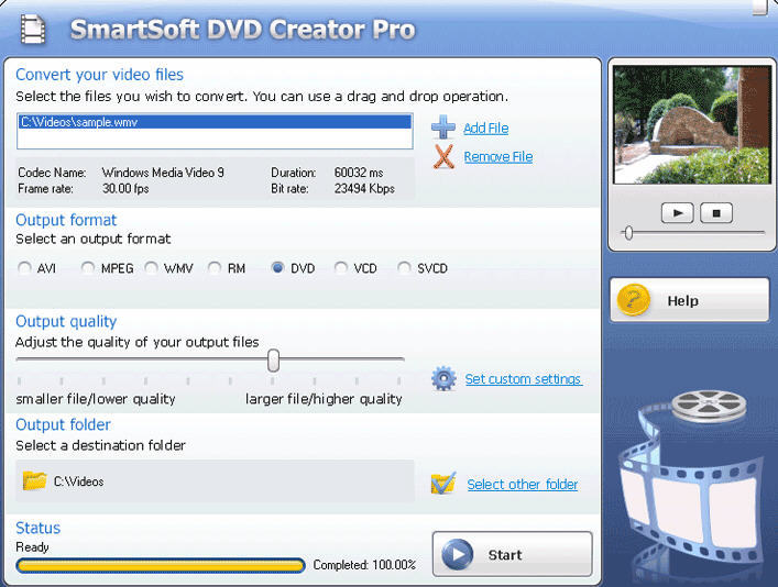 Smart DVD Creator Pro 4.2 : Main window