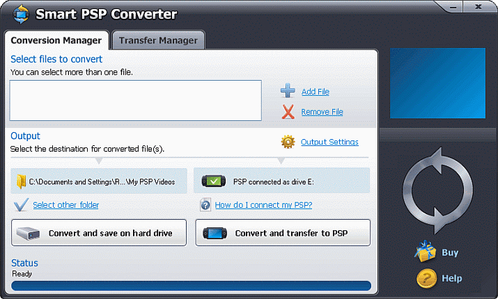 Smart PSP Converter 8.9 : Main Window