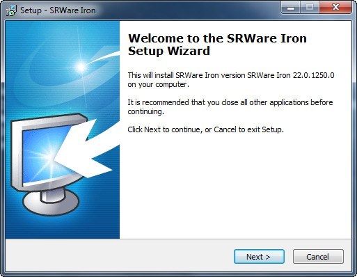 SRWare Iron 22.0 : Setup Window