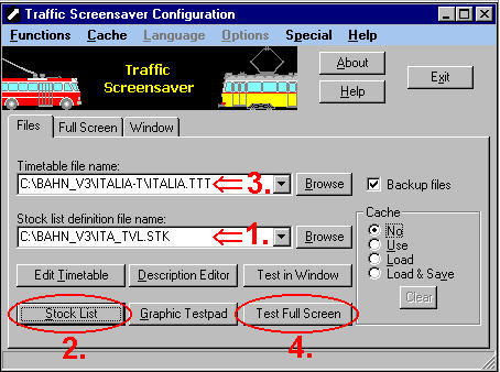 Traffic Screensaver : Main window