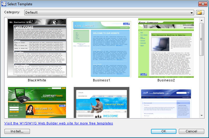 WebBuilderTemplates 1.0 : Main View