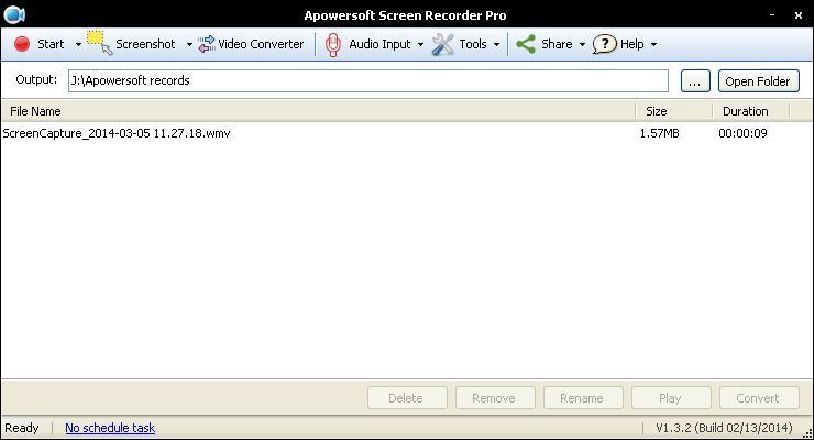 Apowersoft Screen Recorder Pro 1.3 : Main window