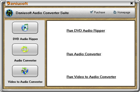 Daniusoft Audio Converter Suite 1.3 : Main Window
