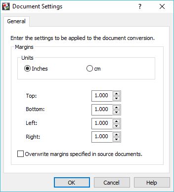 Doxillion Document Converter 3.0 : Document Settings