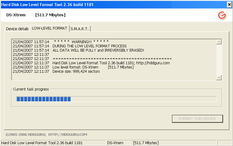 redaktionelle Balehval Husk Hard Disk Low Level Format Tool: Screenshots - Software Informer