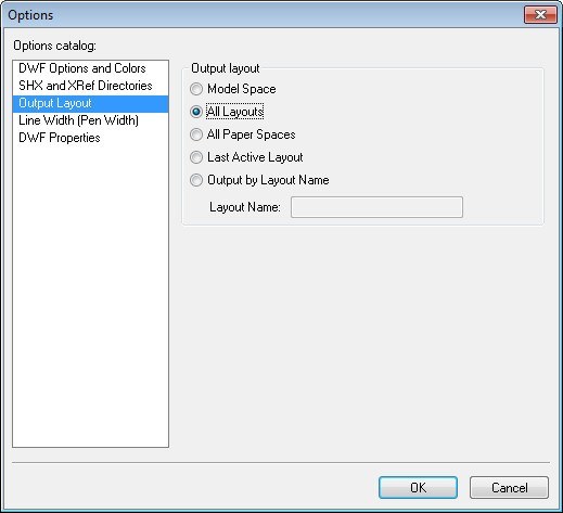 Any DWG to DWF Converter 2013.0 : Output Layout Options