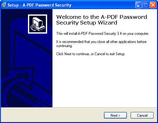 A-PDF Password Security 3.4 : Main window
