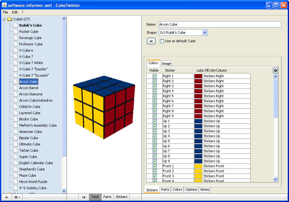 CubeTwister 2.0 : Main window
