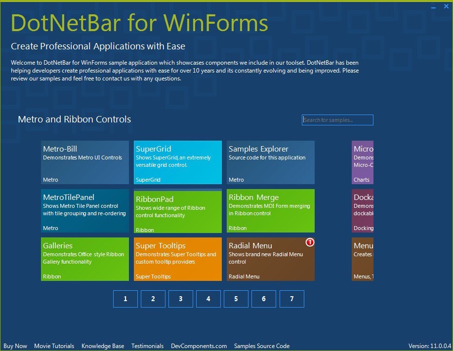 DotNetBar for Windows Forms 11.0 : Main window