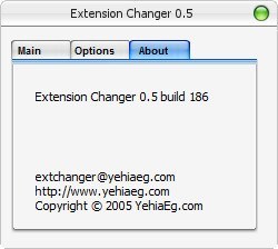 Extension Changer 0.5 : About Window