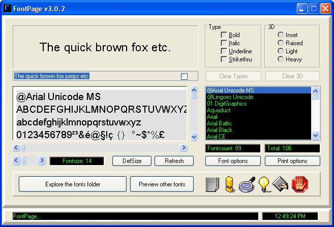 FontPage 3.0 : Main Window