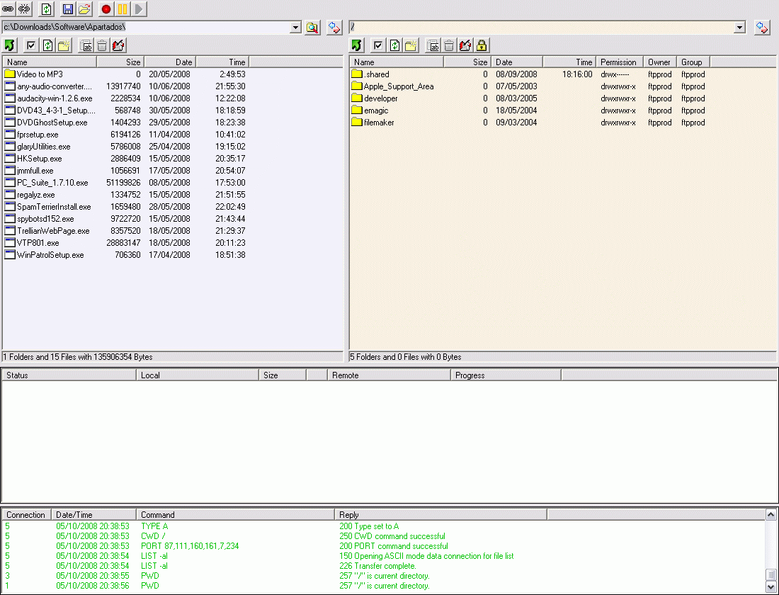 GoFTP 2.1 : Main window