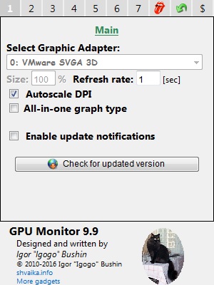 GPU Monitor 9.9 : Settings