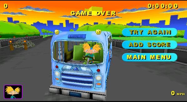 Hey Arnold! Runaway Bus : Game over