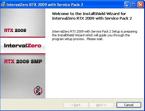 IntervalZero RTX 2009 Runtime with Service Pack 2 9.1 : Main window