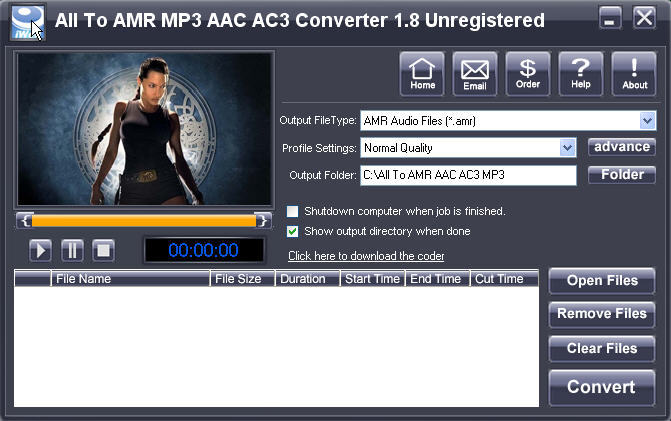 iWellsoft All To AMR MP3 AAC AC3 Converter 1.8 : Main window